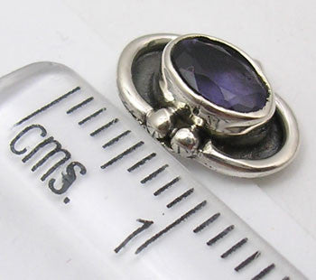 Cercei Argint 925 cu Iolit, 1 cm lungime