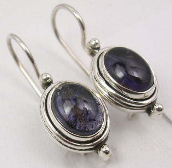 Cercei Argint 925 cu Iolit, 2.5 cm lungime