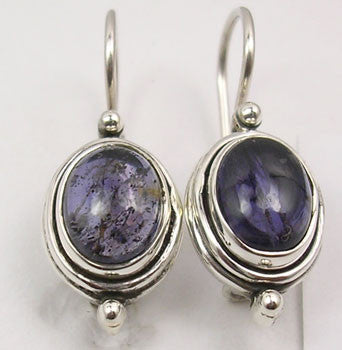 Cercei Argint 925 cu Iolit, 2.5 cm lungime