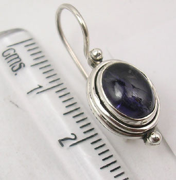 Cercei Argint 925 cu Iolit, 2.5 cm lungime