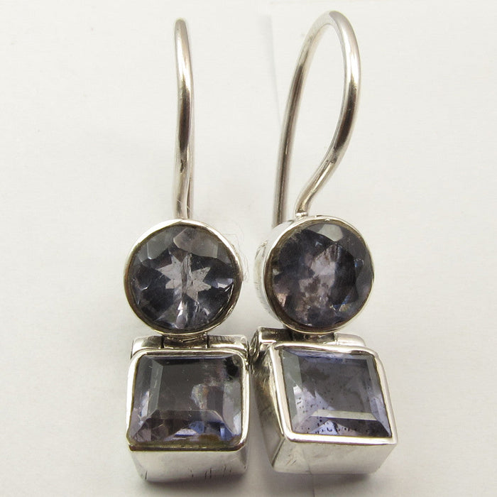 Cercei Argint 925 cu Iolit 2,5 cm lungime