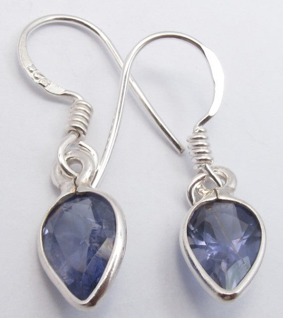Cercei Argint 925 cu Iolit, 2.8 cm lungime