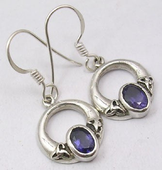 Cercei Argint 925 cu Iolit, 3.1 cm lungime