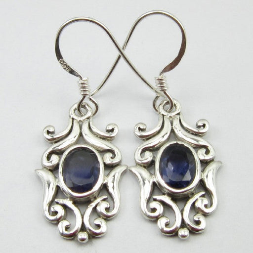 Cercei Argint 925 cu Iolit 3,5 cm lungime