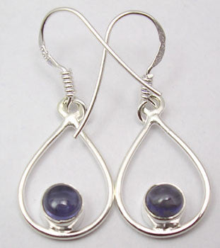 Cercei Argint 925 cu Iolit, 3.5 cm lungime