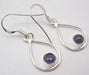 Cercei Argint 925 cu Iolit, 3.5 cm lungime