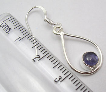 Cercei Argint 925 cu Iolit, 3.5 cm lungime