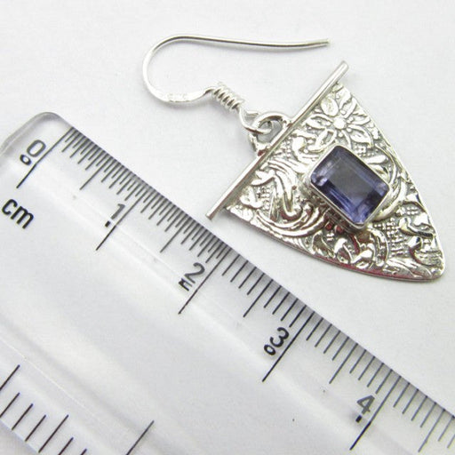 Cercei Argint 925 cu Iolit 3,7 cm lungime