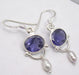 Cercei Argint 925 cu Iolit 3.9 cm lungime
