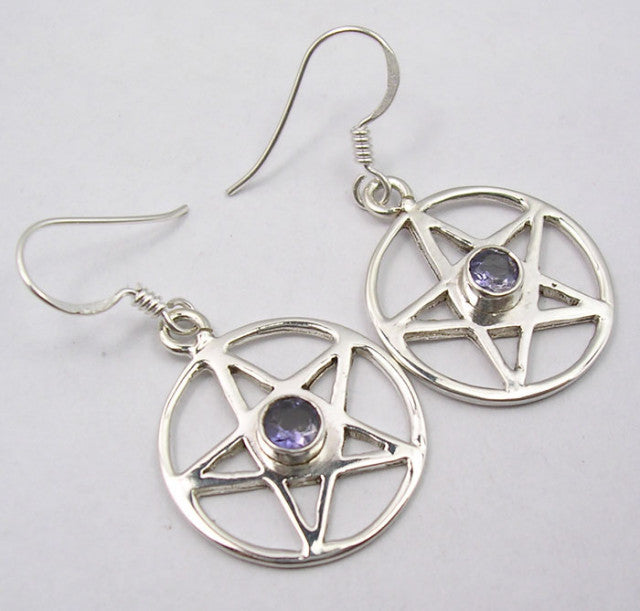 Cercei Argint 925 cu Iolit 3,9 cm