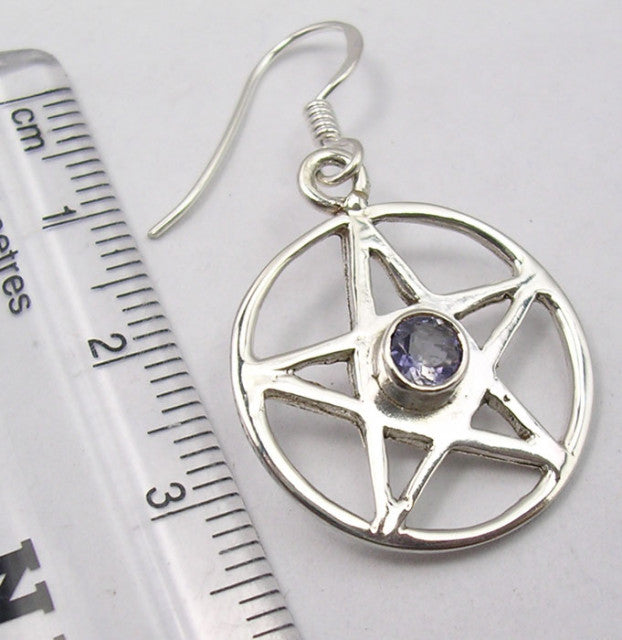 Cercei Argint 925 cu Iolit 3,9 cm