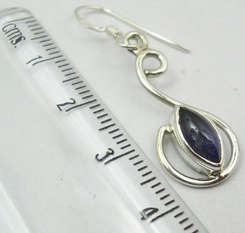 Cercei Argint 925 cu Iolit, 4.0 cm lungime