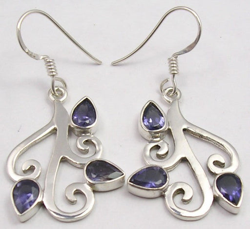 Cercei Argint 925 cu Iolit, 4,1 cm lungime