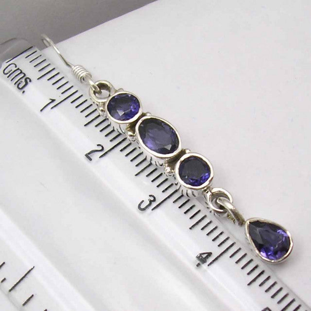 Cercei Argint 925 cu Iolit 4,7 cm lungime