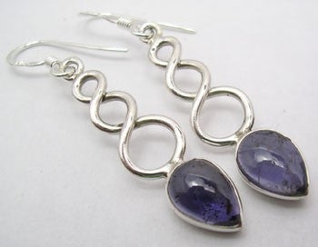 Cercei Argint 925 cu Iolit , 4.9 cm lungime