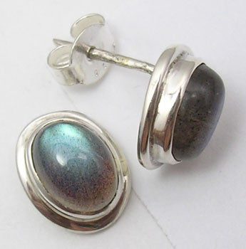 Cercei Argint 925 cu Labradoorit, 1.2 cm lungime