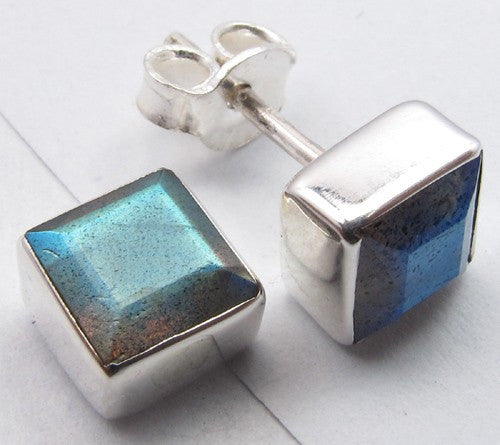 Cercei Argint 925 cu Labradorit, 0.7 cm lungime