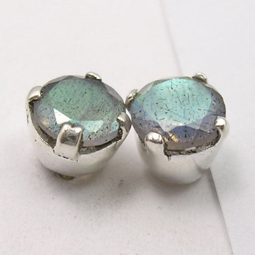 Cercei Argint 925 cu Labradorit, 0.7 cm lungime