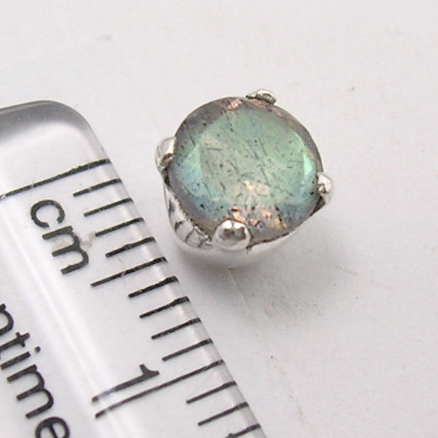 Cercei Argint 925 cu Labradorit, 0.7 cm lungime