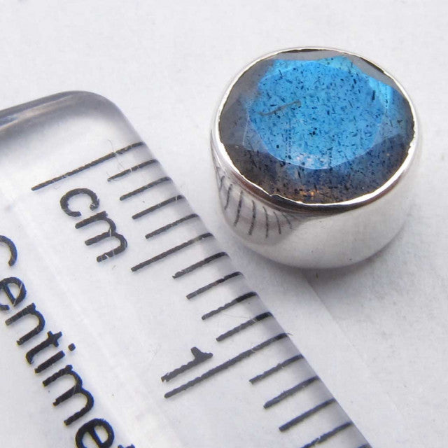 Cercei Argint 925 cu Labradorit, 0.8 cm lungime