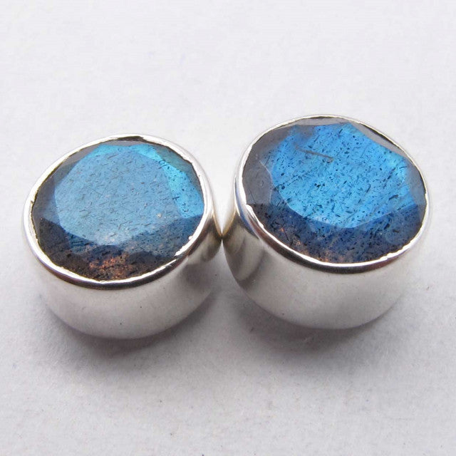 Cercei Argint 925 cu Labradorit, 0.8 cm lungime