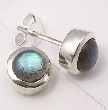 Cercei Argint 925 cu Labradorit, 0.8 cm lungime