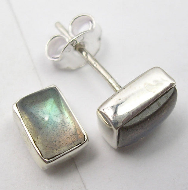 Cercei Argint 925 cu Labradorit, 0.8 cm lungime