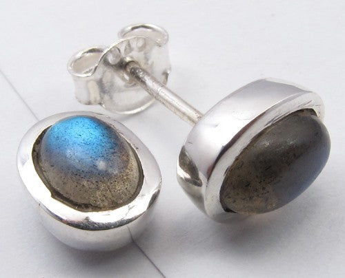 Cercei Argint 925 cu Labradorit, 0,9 cm lungime