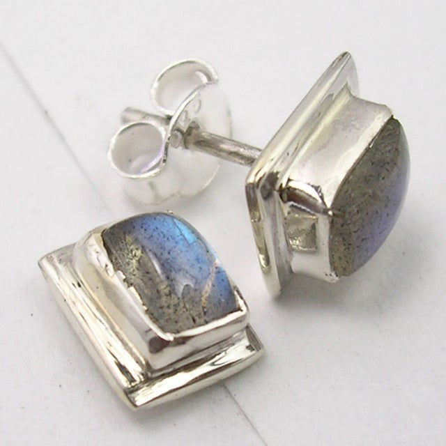 Cercei Argint 925 cu Labradorit, 0,9 cm lungime