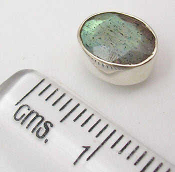 Cercei Argint 925 cu Labradorit, 0.9 cm lungime