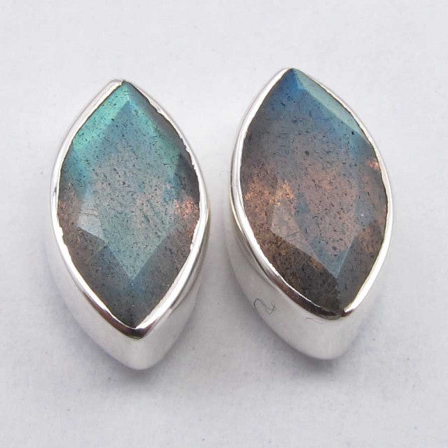 Cercei Argint 925 cu Labradorit, 1.1 cm lungime