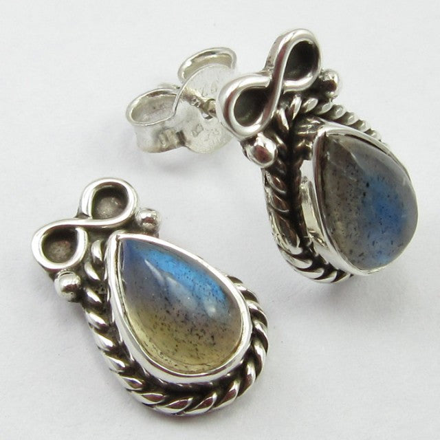 Cercei Argint 925 cu Labradorit 1,4 cm lungime