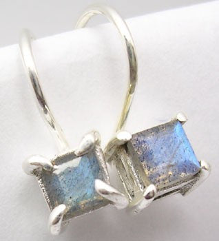 Cercei Argint 925 cu Labradorit, 1.6 cm lungime