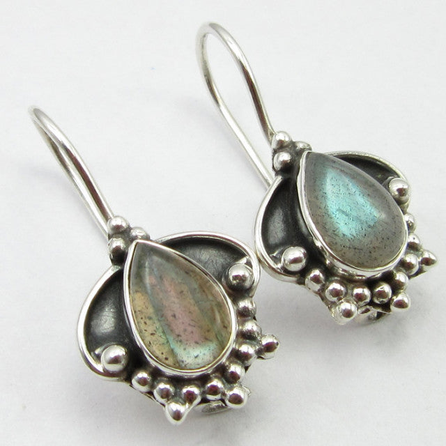 Cercei Argint 925 cu Labradorit 2.5 cm lungime