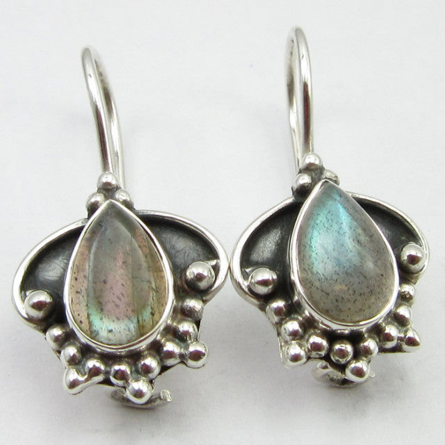 Cercei Argint 925 cu Labradorit 2.5 cm lungime