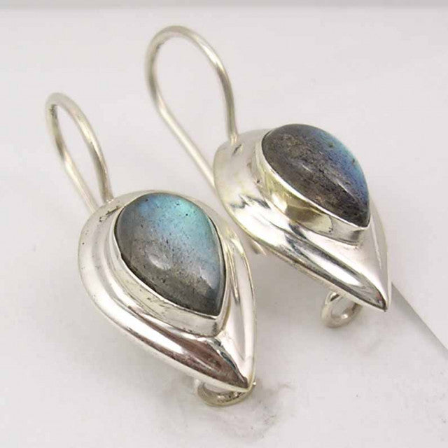 Cercei Argint 925 cu Labradorit, 2.5 cm lungime