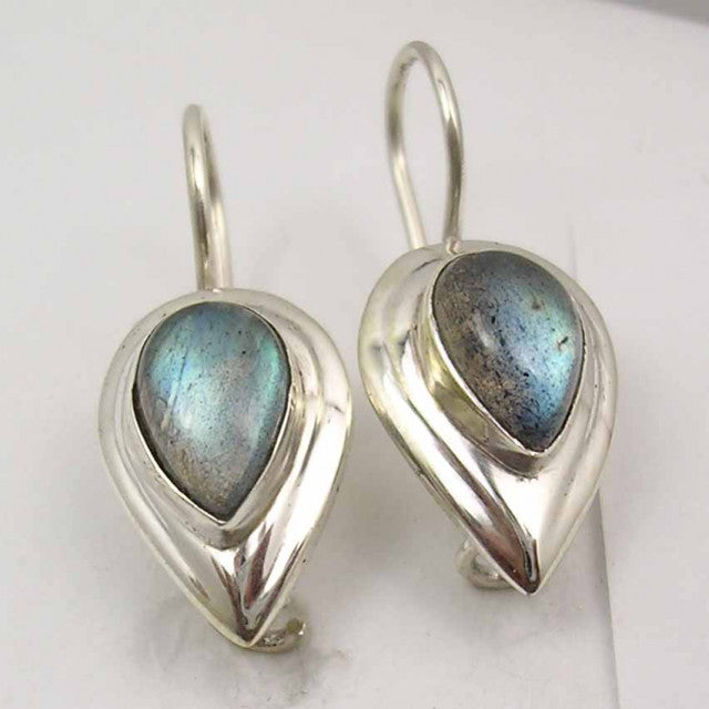 Cercei Argint 925 cu Labradorit, 2.5 cm lungime