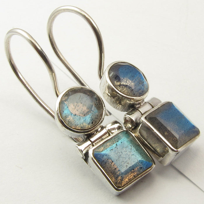 Cercei Argint 925 cu Labradorit 2,5 cm lungime