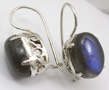 Cercei Argint 925 cu Labradorit, 2.7 cm lungime