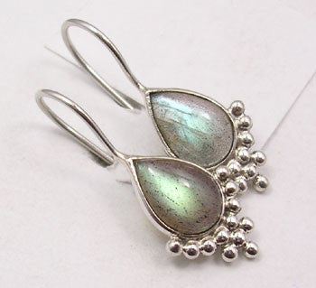 Cercei Argint 925 cu Labradorit, 2.8 cm lungime