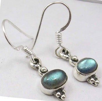 Cercei Argint 925 cu Labradorit, 2,9 cm lungime