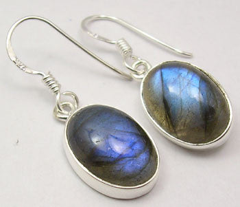 Cercei Argint 925 cu Labradorit, 3.1 cm lungime