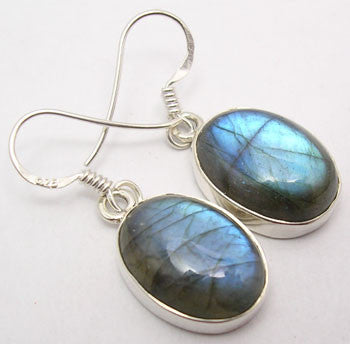 Cercei Argint 925 cu Labradorit, 3.3 cm lungime