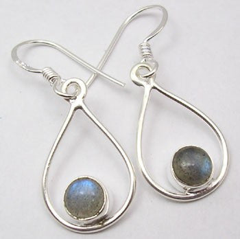 Cercei Argint 925 cu Labradorit, 3.5 cm lungime