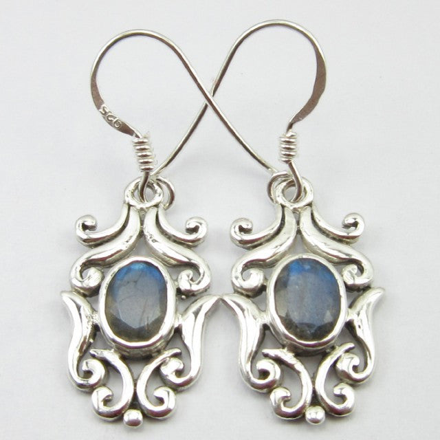 Cercei Argint 925 cu Labradorit 3,5 cm lungime