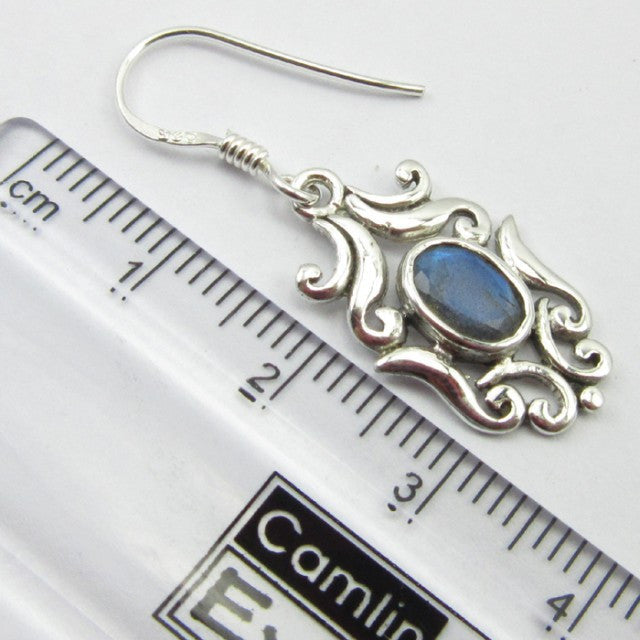Cercei Argint 925 cu Labradorit 3,5 cm lungime