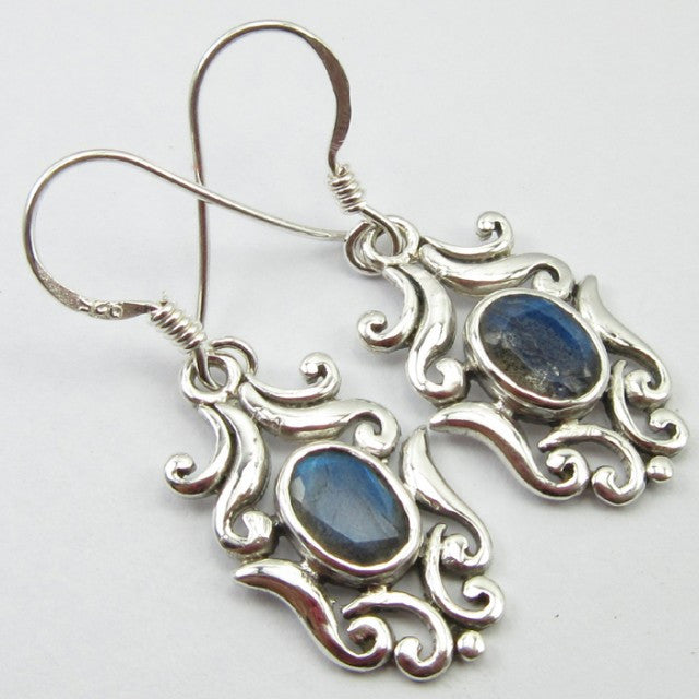 Cercei Argint 925 cu Labradorit 3,5 cm lungime