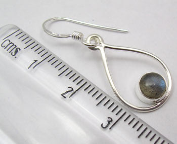 Cercei Argint 925 cu Labradorit, 3.5 cm lungime