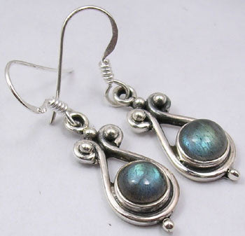 Cercei Argint 925 cu Labradorit, 3.5 cm lungime