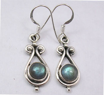 Cercei Argint 925 cu Labradorit, 3.5 cm lungime